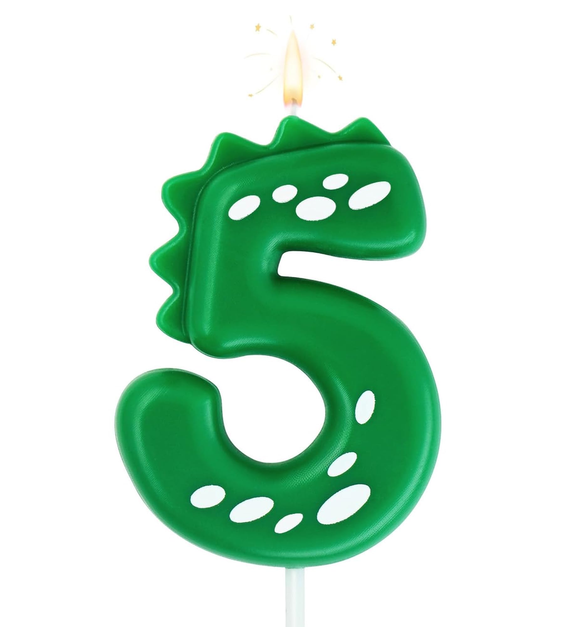 Green Dinosaur Birthday Cake Candle