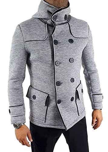 Manteau hiver double boutonnage gris une coupe slim fit haut de gamme