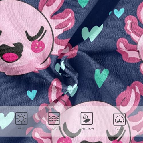 Cotton Toddler Girls Underwear Cute Axolotls Dark Navy Pink Girl Panties Cute Print Kids Undies Briefs 2t3