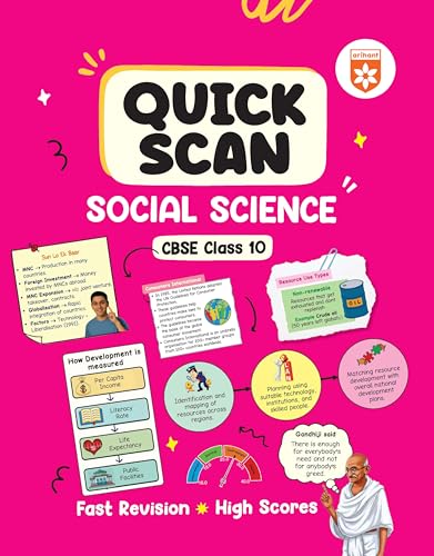 Image of Arihant Quick Scan Social Science | CBSE Class 10 | Fast Revision Notes for High Scores | NCERT Theory, Handwritten Notes, Flow Charts & Tables, 3D Images | Based on CBSE Syllabus
