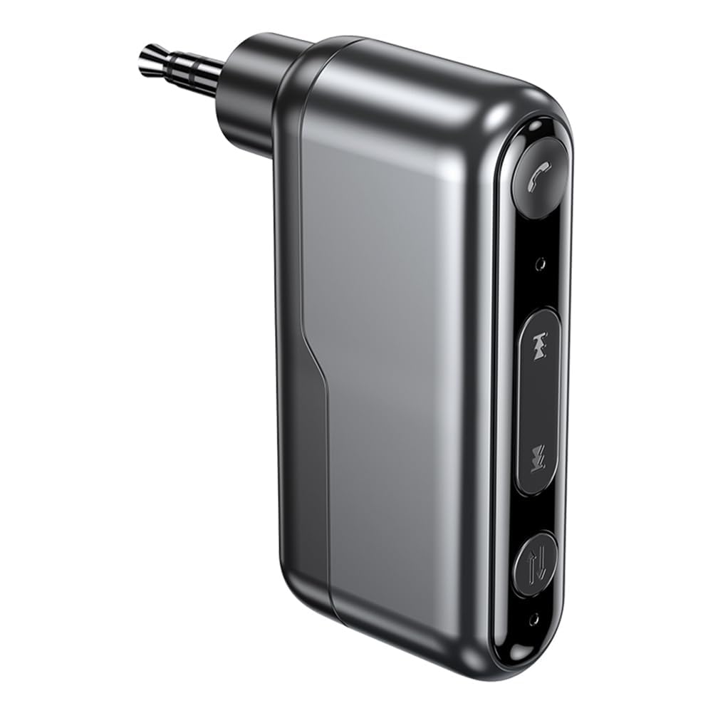 KASTWAVE Bluetooth 5.3 AUX Adapter for Car, 3.5mm Auxiliary Wireless Audio Receiver, Bluetooth Receiver for Car Music/Hands-Free Calling, 12H Battery Life, for Car/Home Stereo (1 Pcs)