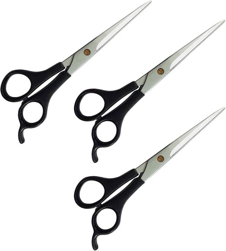 Stainless Steel Hair Cutting Scissors Set of 3 | Sharp Razor Edge Blades, Corrosion Resistant, Black Handle, Professional Use, Heavy Duty-image-8