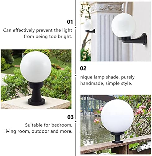 Toddmomy 1pc White Acrylic Lamp Post Globe Round Light Globes Replacement Lampshade Covers for Light Fixture ( 15X15X15CM )