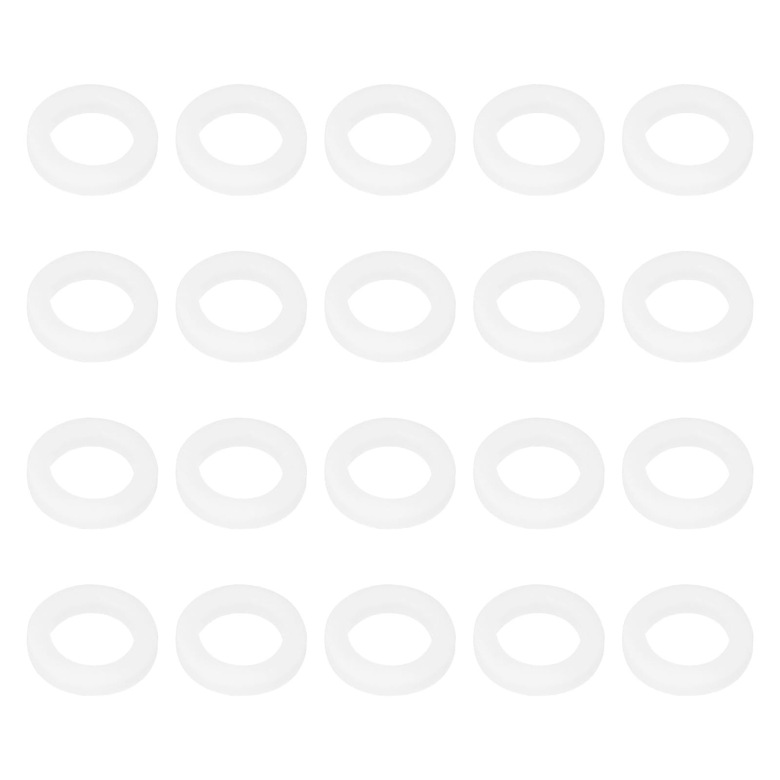 PATIKIL M5 PTFE Flat Washer, 50 Pcs 5mm ID 8mm OD 1.25mm Thick O-Ring Sealing Gasket Spacer for Fasten Screws Flanges Faucet Pipe Valves, White