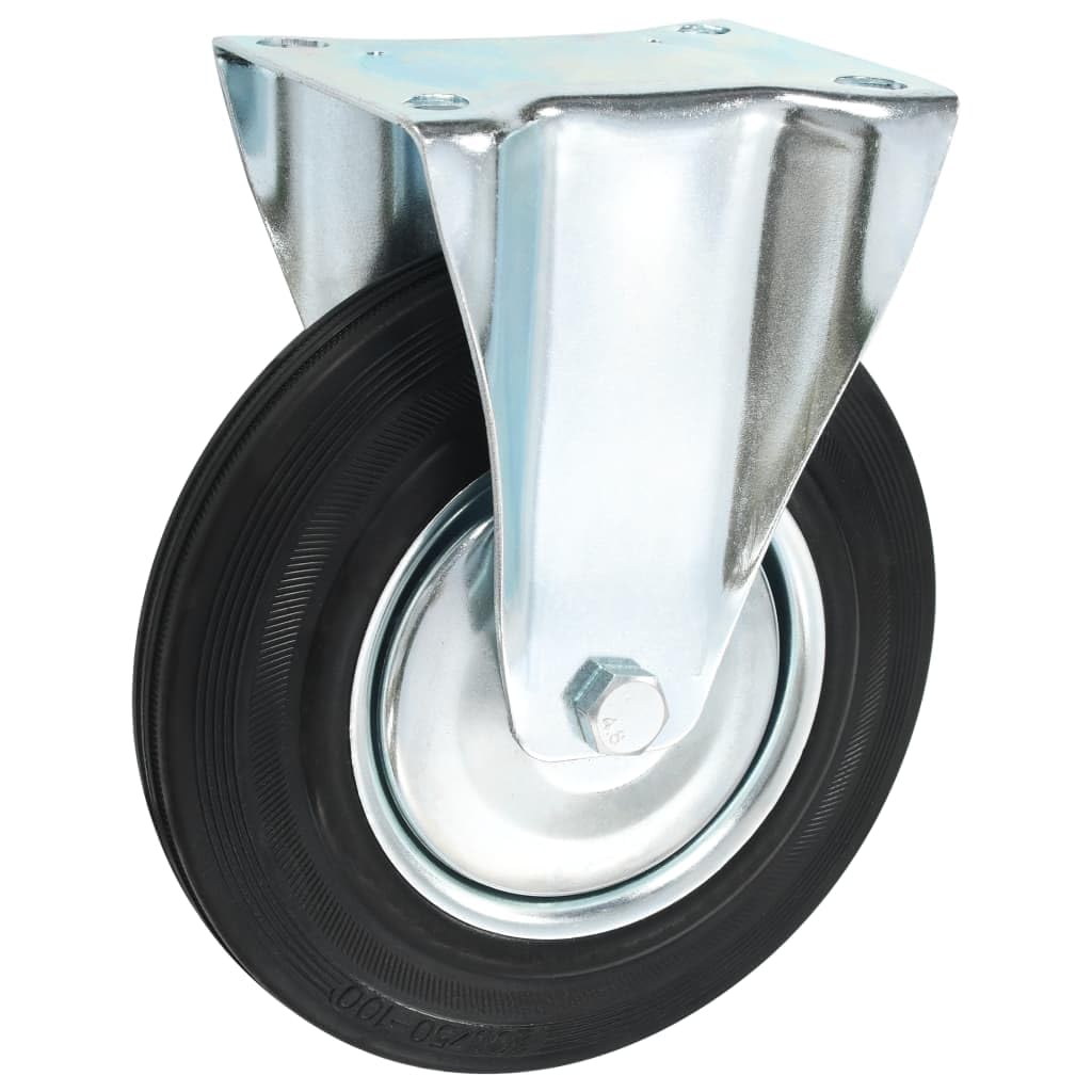 24 Stk Rollen 200 mm Gummi Eisen Zinkbeschichtung 12 Lenkrollen Bremsen 12 Bockrollen Transportwagen Werkstatt Industrie Materialtransport