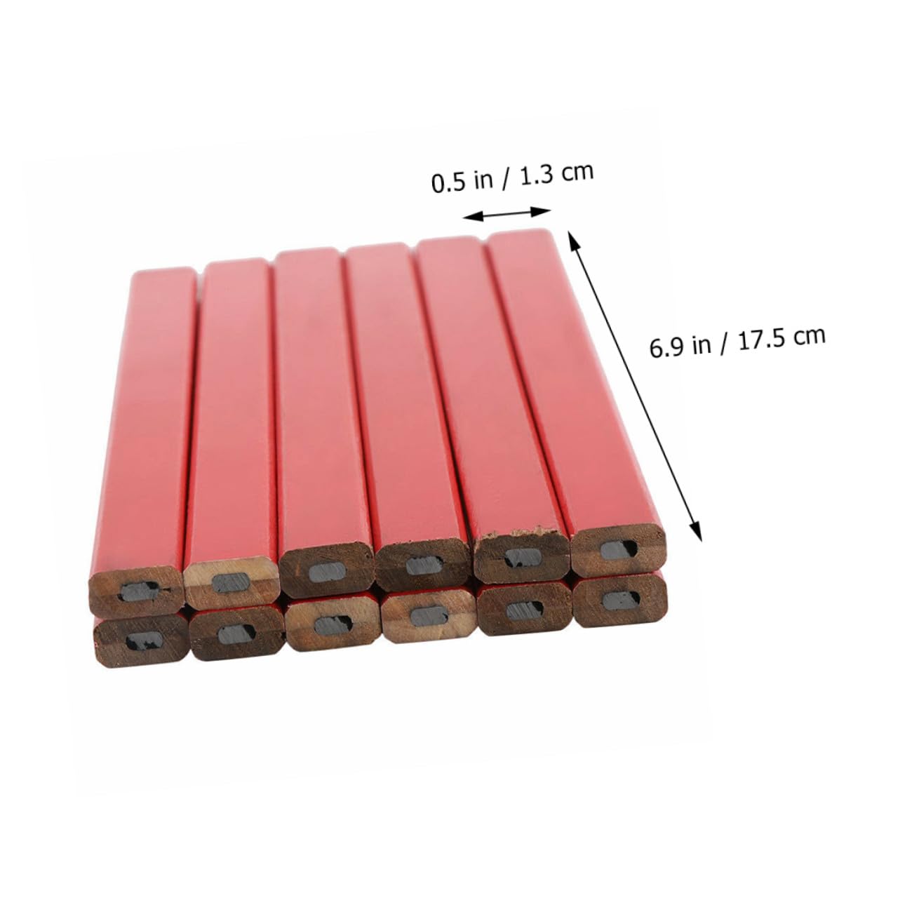 Homoyoyo Lápices de Carpintero Cómodos Octogonales 72 Rojos de Madera Lápices Planos para Marcar en Superficies Duras y Rugosas para Carpintería Profesional