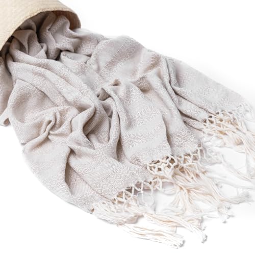 Baby Trapoz Mexican Rebozo Scarf, Shawl, Ideal for Natural Birth, Doula Massage, 98.5", Oatmeal2