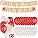 Produktbild Willkommen Zuhause Banner Girlande, Welcome Home Girlande, Buchstaben Wimpeln Banner und 30 Stück Luftballons für Familie Partei Dekoration, Baby Willkommen Zuhause Deko