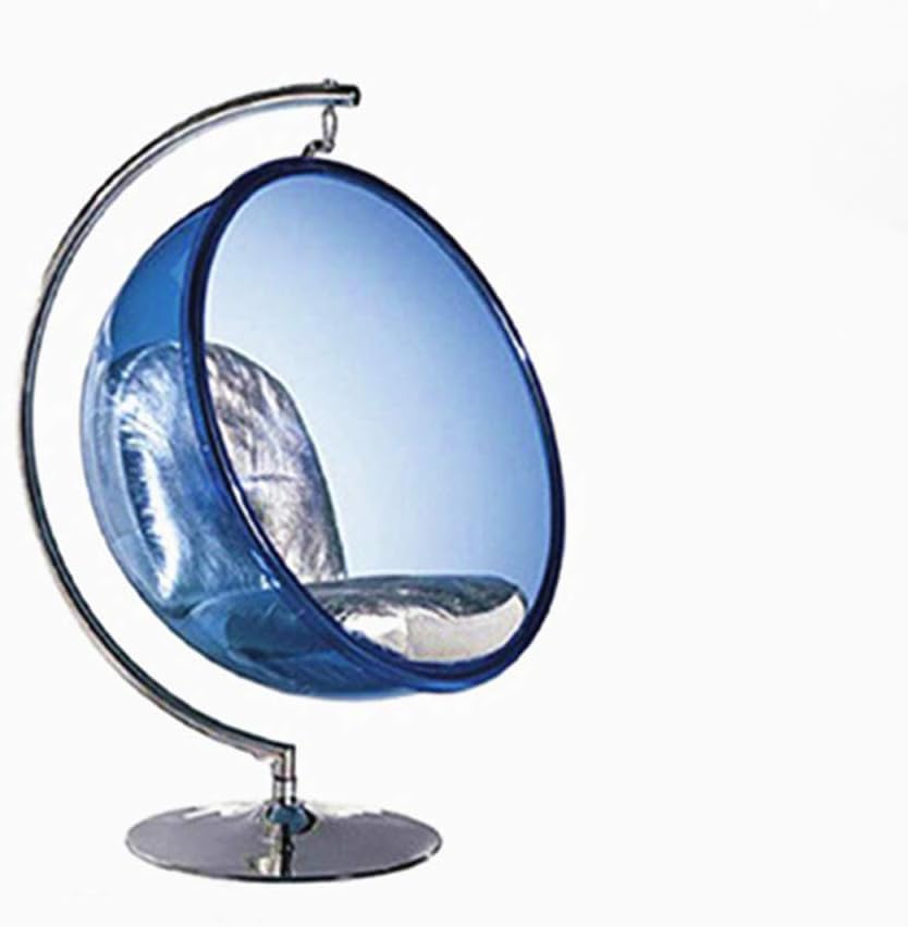 SMLJJHW Transparent Bubble Chair, Stainless Steel Glass Ball Round Chair, Acrylic Hanging Basket, Swing Hanging Chair, Metal Frame, Solid Stainless Steel Elbow, 360 Degree Rotation
