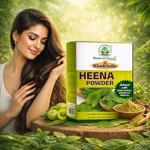 Image of Khadi 100% Pure and Natural Henna Mehndi Powder For Strong, Shiny & Healthy Hair | Natural Mehendi for Grey Coverage | Safe for Regular Use - Pack of 4
