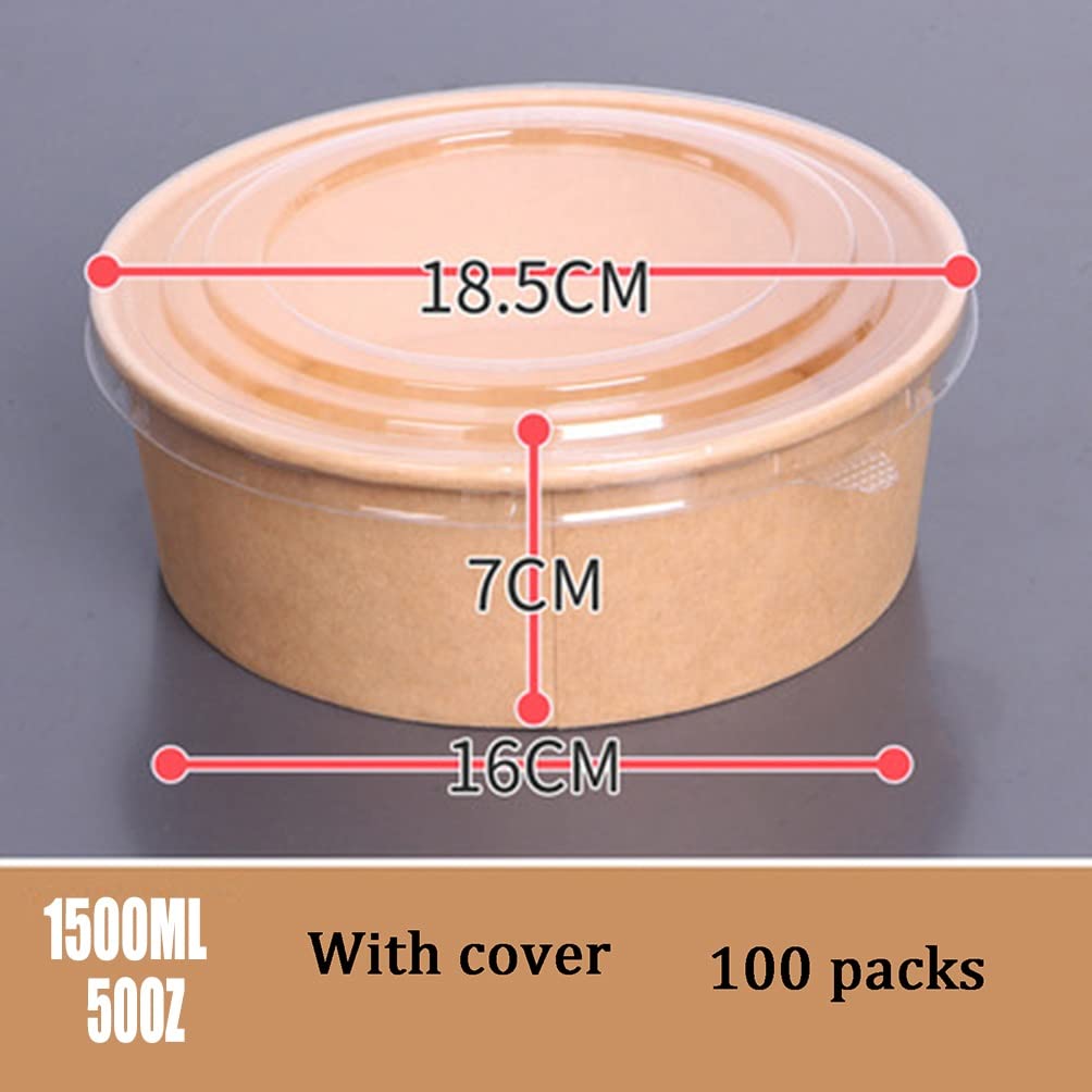 AGYH Contenitori Alimenti 100 Confezioni Contenitori di Preparazione Pasto, Estrarre Contenitori Alimentari con Coperchio, Congelatore A Microonde Cassaforte (Size : 50 OZ)