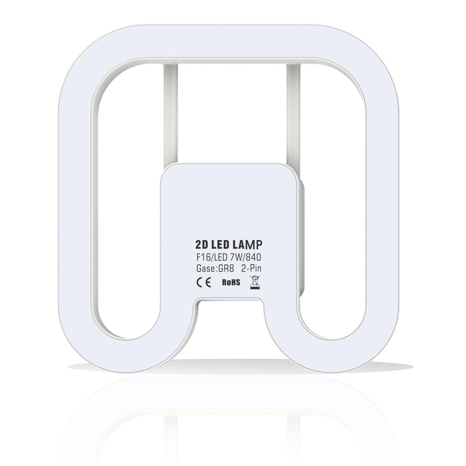 IHYCTV GR8 2 Pin Bulb, 7W LED 2D Retrofit for ECG CCG 16W Conventional DD Compact Fluorescent Lamps, 1000lm, 4000K