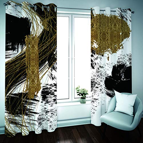 Rideau occultant isolant thermique 234x230cm à oeillets avec impression 3D abstraite - 6
