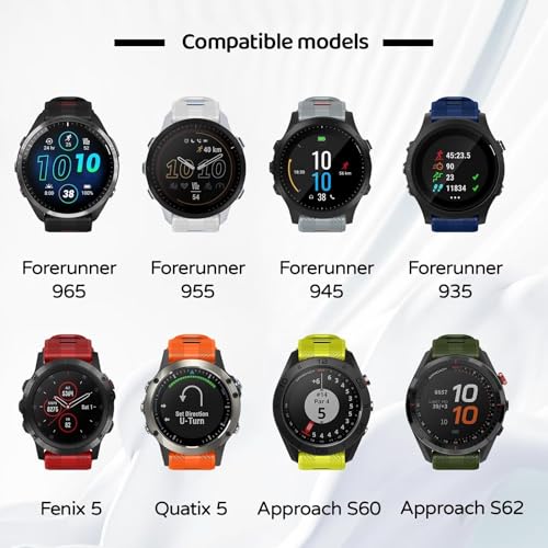 Correa de reloj de 22 mm para Garmin Forerunner 965 y 955 en silicona suave 5