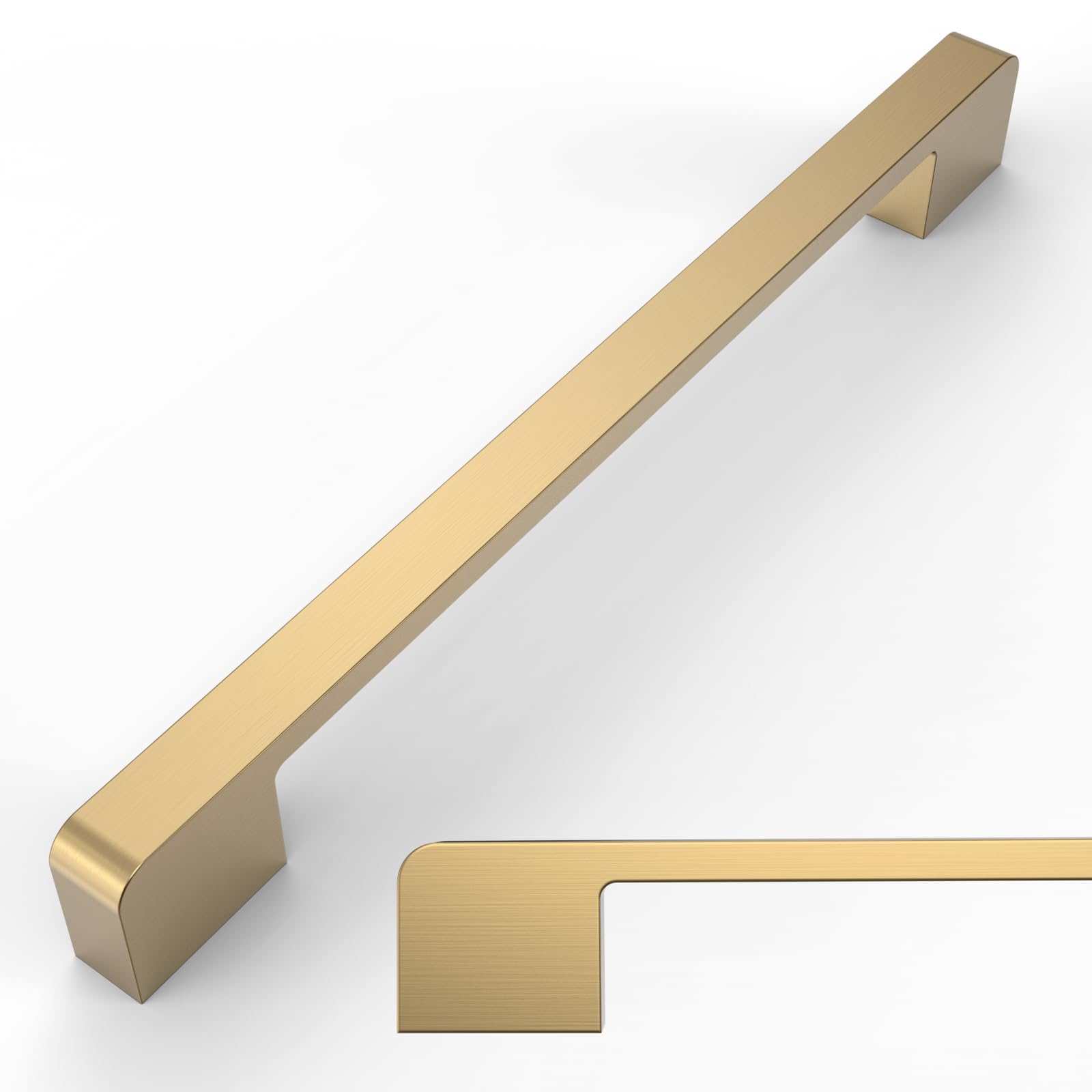 Amerdeco 10 Pack Champagne Bronze Cabinet Pulls 256 mm Hole Center Cabinet Hardware Kitchen Cabinet Handles for Bathroom Drawer Pulls Dresser Pulls AM018