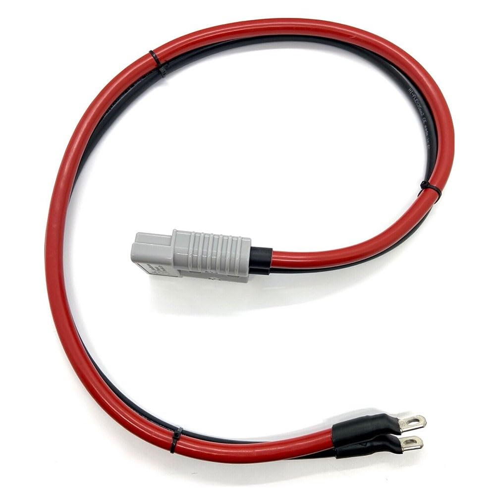 Whychstore Connecteur de batterie 175 A, câble en cuivre plaqué argent 4 AWG 1 m avec bornes M8, pour camping-car, chariot élévateur, voiture de course