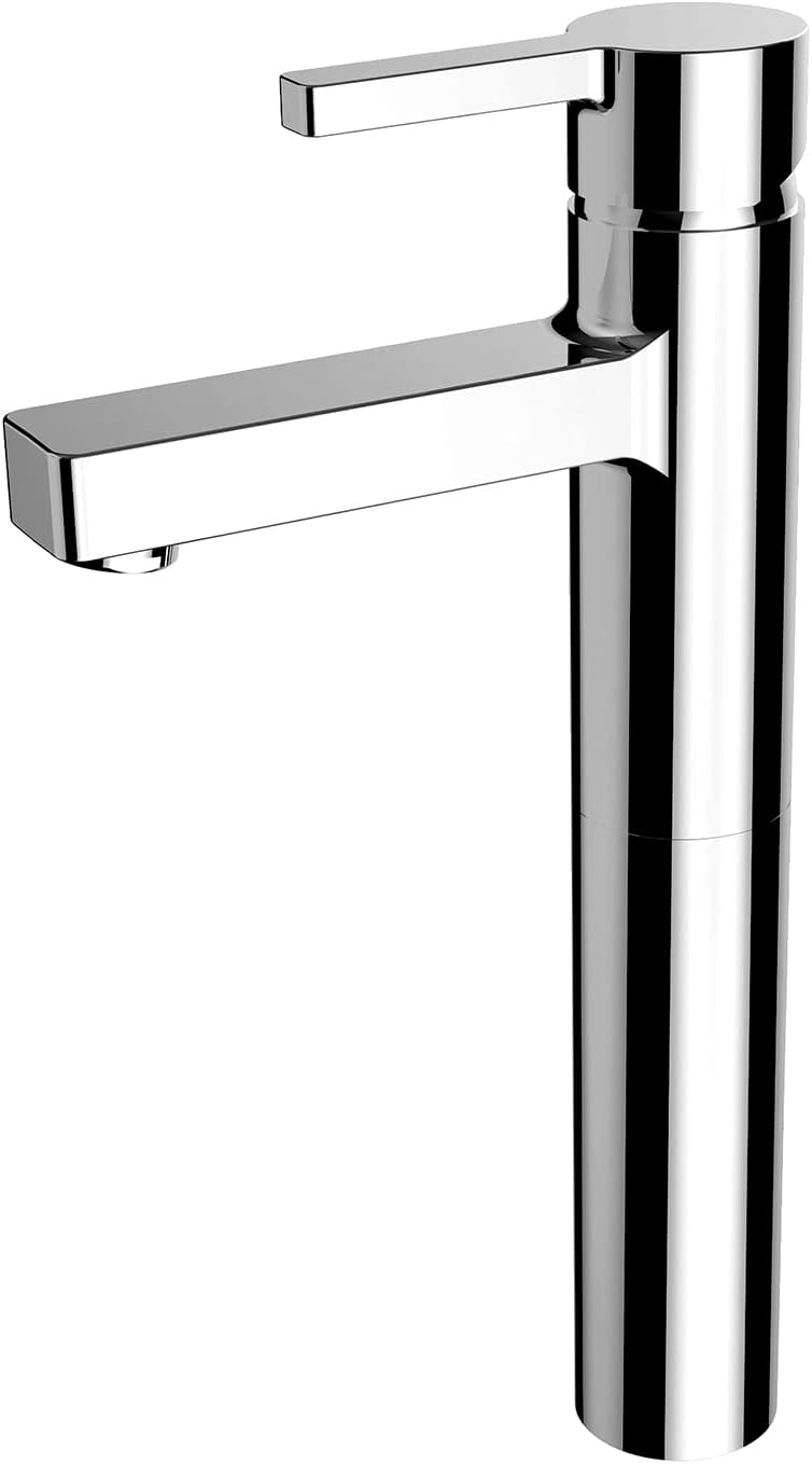 Fashion Home Bathroom Faucet with Square Water Outlet,Cold & Hot Chrome Tall Basin Mixer with single handle,1 Hole Deck Mount Lavatory Vanity Basin Tap