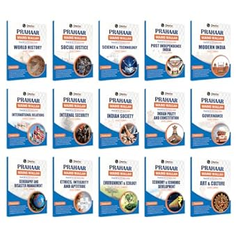 Physics Wallah PW UPSC Prahaar Mains Wallah (Static + Current) Combo Set of 15 Books l Final Hit To CSE Mains 2025 | For Civil Services Examinations