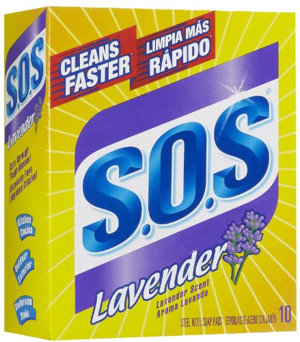 S.O.S Steel Wool Soap Pads, Lavender - 10 ct