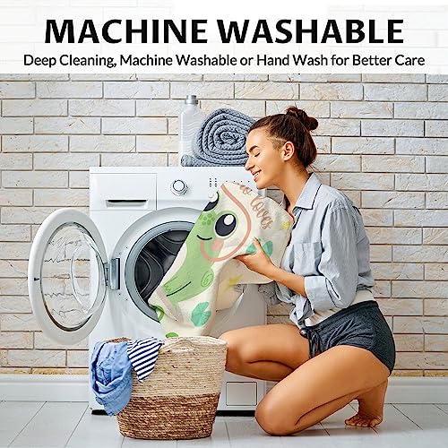 Personalized Frog Blanket Gifts with Name - 50x60 Inches Cute Throw for Girls - Green Soft Fuzzy Blankets for Bed, Couch & Living Room