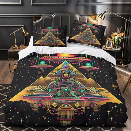 Linge de lit OVNI imprimé 3D haute définition en microfibre premium 260x220 - 4