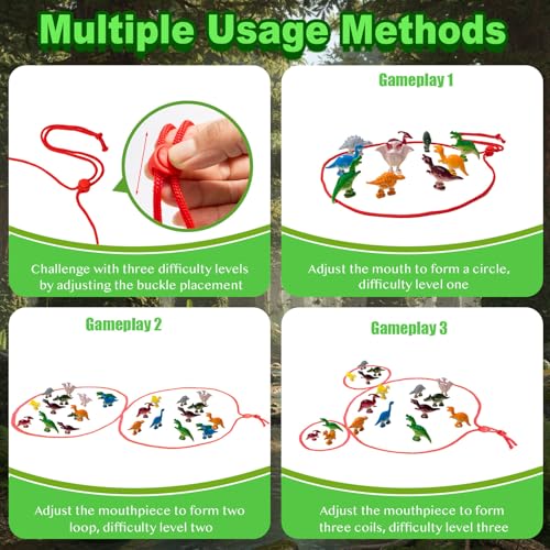 Toynificent Juego de Ajedrez Magnetico, Juego Imanes Cuerda con 20 Dinosaurio, Juego de Estrategia Magnetico, Divertido Juegos de Imanes de Mesa para Fiestas Viajes y Reuniones Familiares - imagen 4