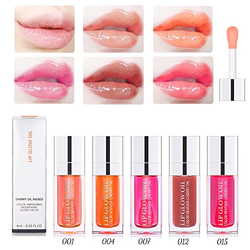 Yasovigi Hydrating Lip Oil Plumping Lip Tint Moisturizing Lip Gloss, Transparent Lip Balm Care Stick Nourishing Repairing Non-Sticky, Moisture&Lighten Lip Lines (Pink + Rosewood) #TOP1