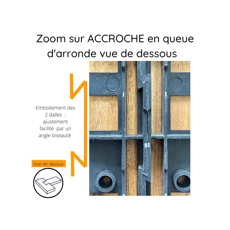 Snap & Go Dalle en Bois Teck Naturel (Lot de 4) - Miel 30 x 30 cm