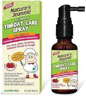 Nature's Jeannie Children's Throat Spray - Soothes Sore Throat, Cough, Itchy, Scratchy Allergy Throat, Mucus, Cold Sore, for Kids (Age 3+) and Adults (1 Oz)