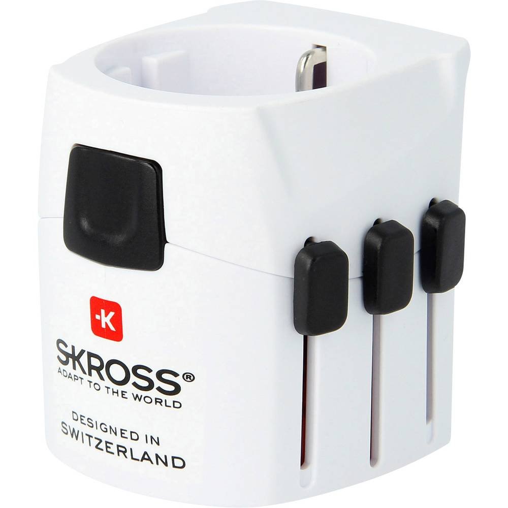 SKROSS | 1.103150 | Adaptateur de Voyage Universel - prises France vers Royaume-Uni (UK)/ Etats-Unis (USA)/ Australie/ chine - Tension et puissance 100V – 630W / 250V – 1575W