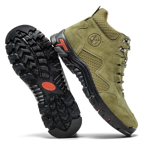 Image of FLYLAND Men's Chukka Boots Casual Leather Shoes Ankle Shoes Non Slip Breathable Comfortable Mid Top for Outdoor Driving Walking