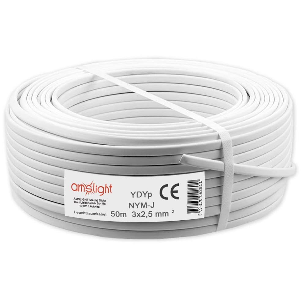 Płaski kabel do wilgotnych pomieszczeń YDYp NYM-J 3 x 2,5 mm, 50 m