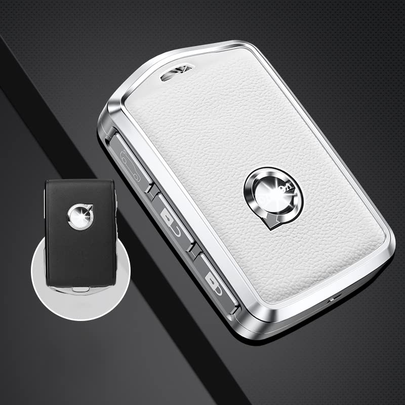Ontto Metal Leather Car Key Fob Cover Fit For Volvo XC40 XC60 XC90 S60