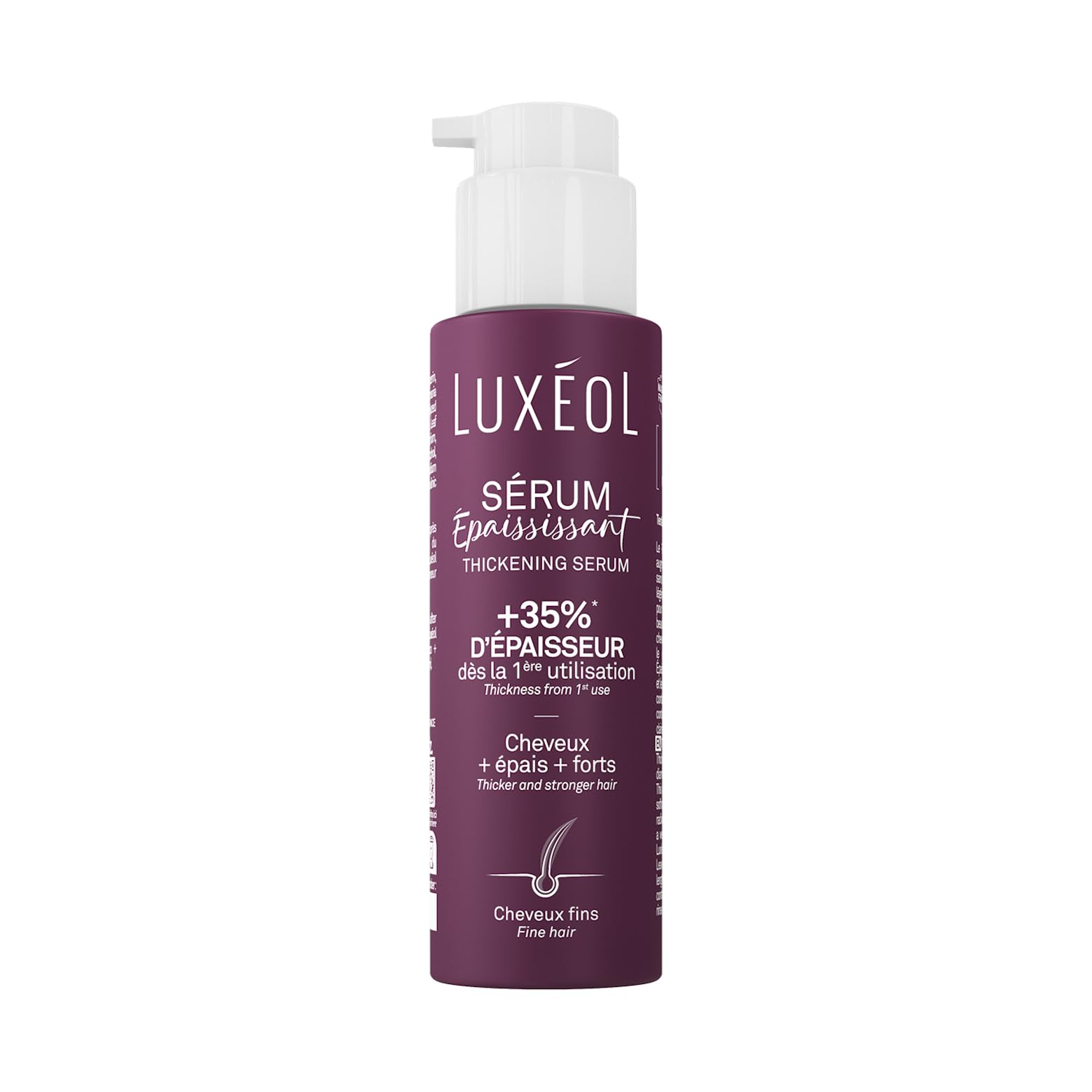 LUXEOL - Sérum Epaississant Sans Rinçage - +​35% D'Epaisseur Dès la 1ère Utilisation* - Efficacité Prouvée - à l'Algue Rouge, Protéine de Riz & Acide Hyaluronique - Fabriqué en France - 100 ml