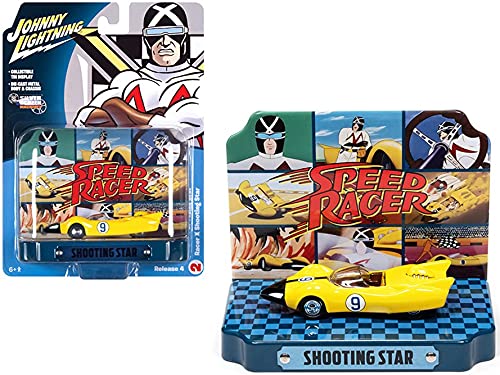 Racer X Shooting Star w/Tin, Speed Racer - Johnny Lightning JLDR015/24 - 1/64 Scale Diecast Model Toy Car