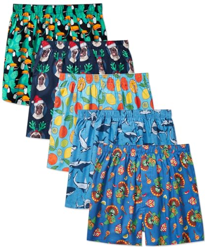 IDORIC Men's Boxer Short - Boxers for Men Soft Cotton Comfortable Casual Breathable Quality Shorts 5-Pack