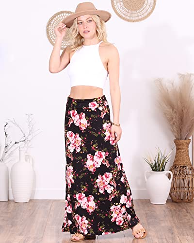 Image of Popana Long Maxi Skirt for Women, Flowy Long Skirts for Women | High Waisted Soft Trendy Rayon, Sundress Convertible Skirt, Long Length Bodycon Maxi Skirt, Petite and Plus Size