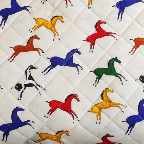 Image of Paseo Road Wild Horses 3 Piece Queen Rustic Bedding Reversible Quilt Set