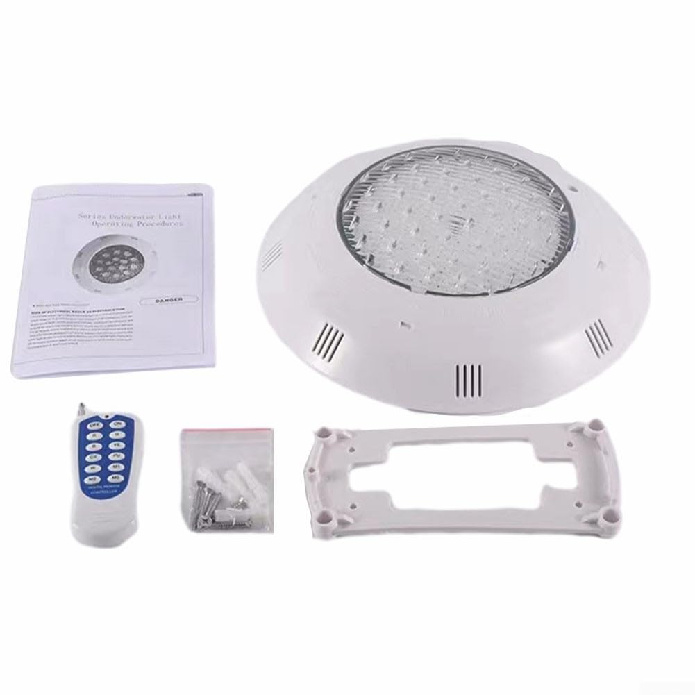 Oświetlenie basenu RGB z pilotem zdalnego sterowania do projektów oświetlenia basenu, klasa IP68, kąt świecenia 120 stopni (18 W)