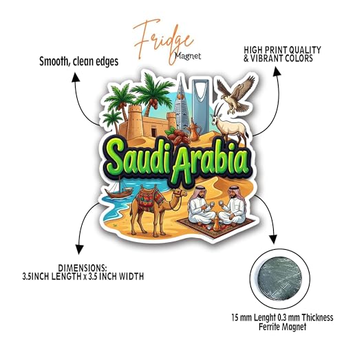Image of Saudi Arabia Fridge Magnet Premium Wooden Souvenir Glossy Engineered Wood Travel Gift Home Kitchen Decor Magnetic Locker Magnet