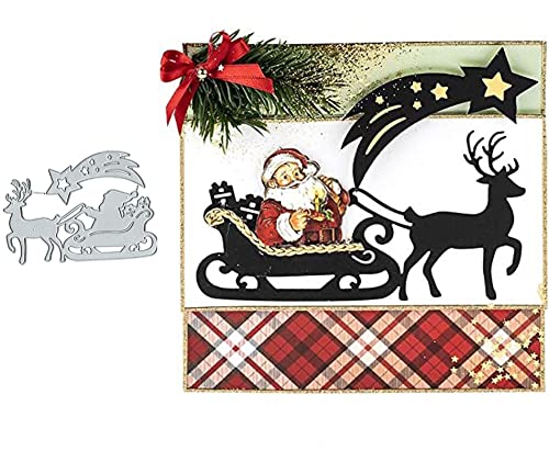 Troqueles de metal con diseño de ciervo de Navidad, diseño de estrella de Navidad, diseño de ciervo de ciervo, plantillas de corte para manualidades, álbumes de recortes, papel decorativo para álbumes