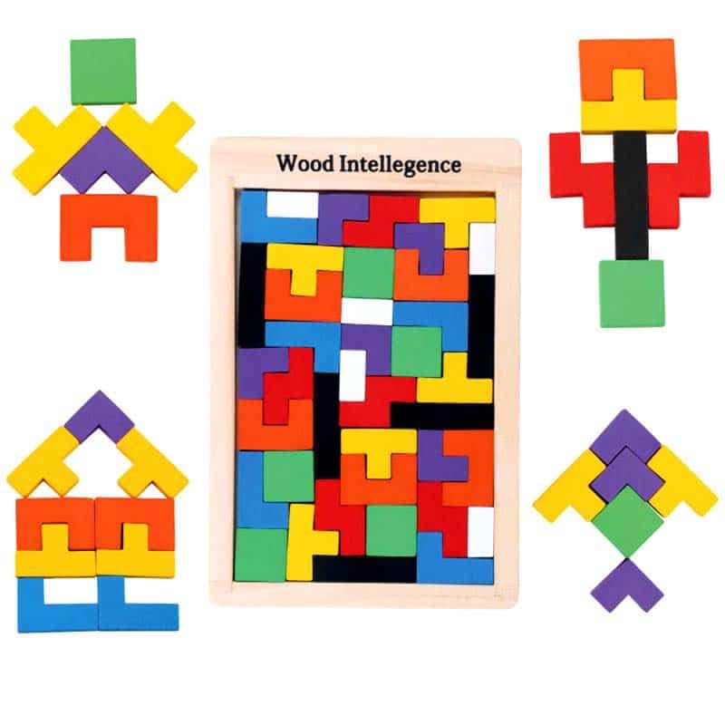 Image of Wooden Alphabet Numbers & Shapes Puzzle Board for Kids | Montessori Educational Learning Toy for Toddlers & Preschool Children | ABC, Counting & Shape Sorter Wooden Puzzle
