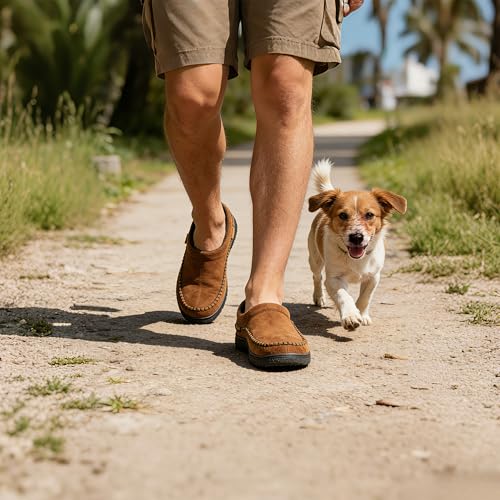 Image of Zigzagger Men's Slip On Moccasin Slippers Indoor Outdoor