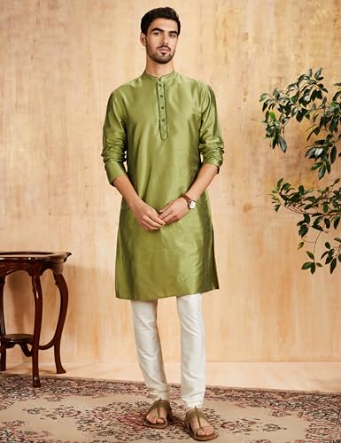 Image of Amazon Brand - Symbol mens Festive Long Kurta & Pyjama Set (2pcs)