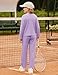 GRACE KARIN Tween Girls 2 Piece Pullover and Trousers Sweatsuit Sets Size 12 Fashion Girls Two Piece Purple Sweatsuits
