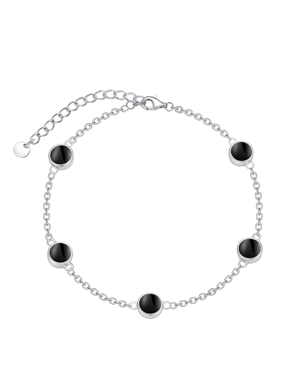 Dorunmo Ankle Bracelet for Women 925 Sterling Silver Natural Stone Bracelet Anklet Summer Beach Jewelry Birthday Gifts for Mom