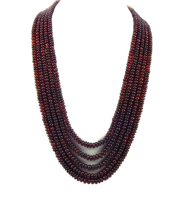Perles en grenat de qualité gemme, rondelles 4-6 mm en pierre naturelle véritable de janvier