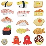 japan kawaii shopping service 🍣【FEINES ESSEN-PATCHES-STICKER】- 15 Aufnäher mit allerlei süßer japanischer Dekoration.