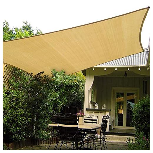 HAIKUS Voile d'ombrage Rectangulaire 4x5m, Toile Ombrage HDPE Respirant 98% Protection Rayons UV pour Jardin Terrasse, Sable