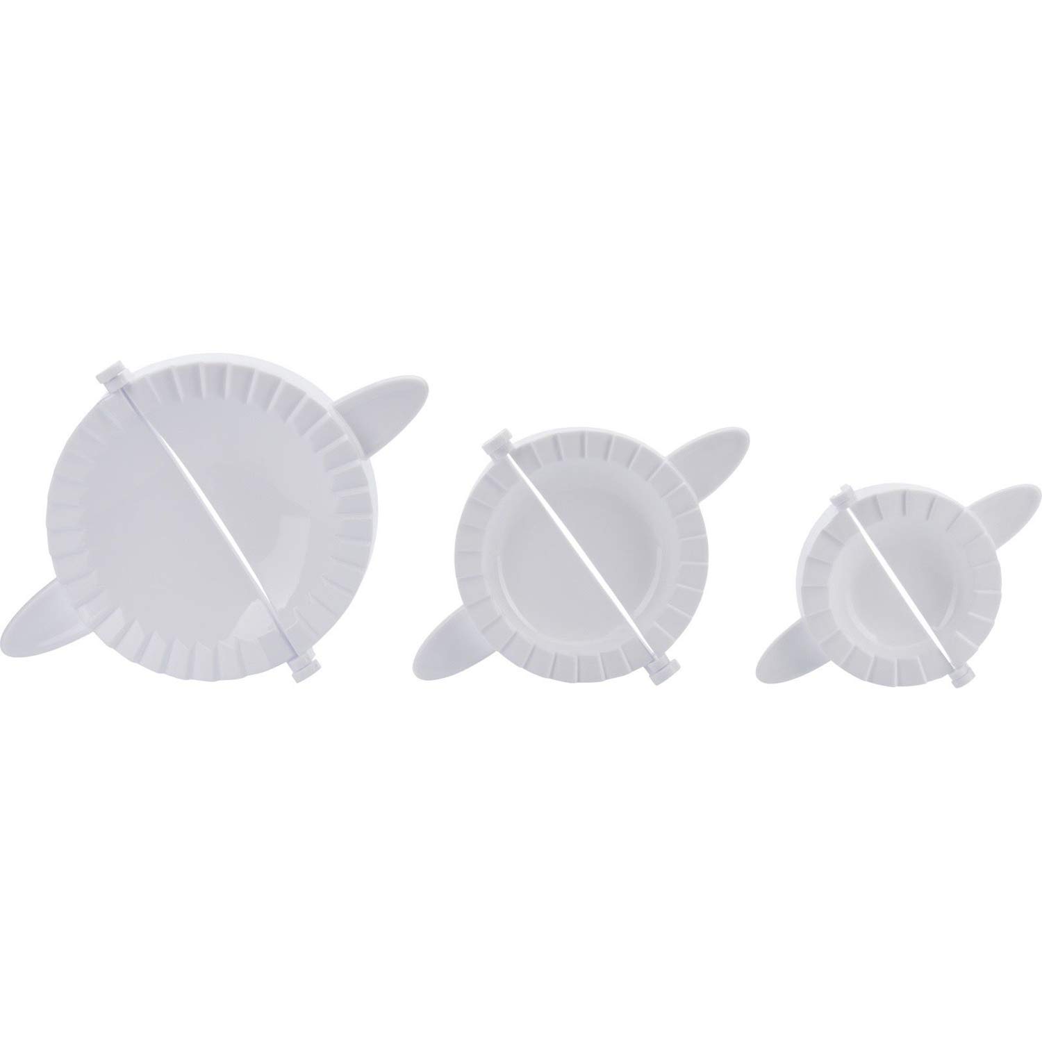 Westmark Set para hacer Raviolis/Empanadas, Cortador de 3 piezas, Ø 9,5/12/15,5 cm, Libro de recetas, Plástico, Blanco, 61342260